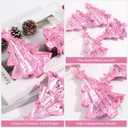 Large 6.7" Christmas Tree Ornaments Set of 4, Faceted Acrylic Pink