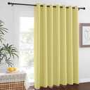 NICETOWN Blackout Sliding Glass Door Curtain 84 inches Long, Grommet Thermal Insulated Light & Heat Blocking Drape Window Treatment for French Door, W100 x L84, 1 Panel, Paler Yellow