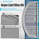 WE03X23881 Dryer Lint Trap Screen Filter Replacement for GE Dryers, Compatible with GTD65EBSJ3WS, GTD33EASK0WW, GTD42EASJ2WW, GTD42GASJ2WW, GTD45EASJ2WS, Replaces PS11763056 with Cleaning Brush