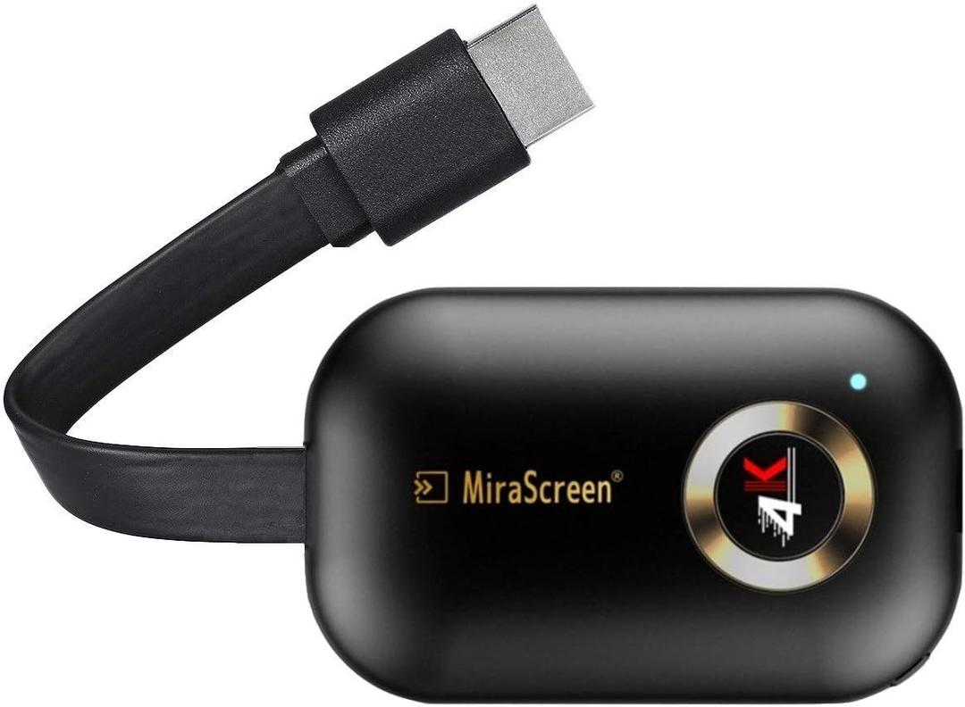 SmartSee HD Wireless Display Receiver WiFi 4K 1080P Mobile Screen Cast Mirroring Adapter Dongle for iPhone Mac iOS Android to TV Projector Support Miracast Airplay DLNA No Switching (2.4G)