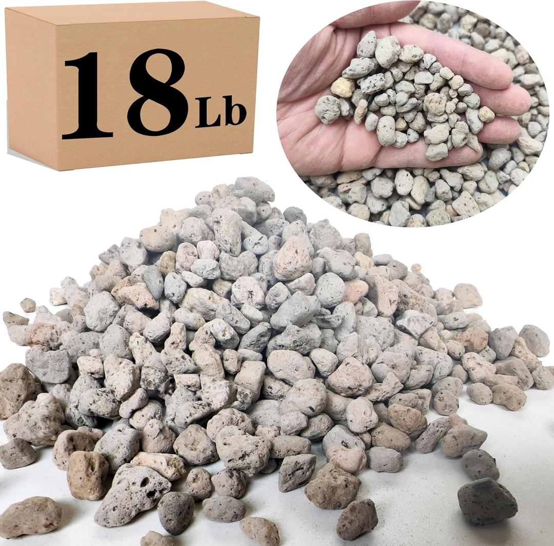 Voulosimi Garden Pumice Rock Horticultural Cactus Bonsai Succulent Soil Additive for Plants, Landscaping, Vase Fillers (3/8 inch, 18 LB)