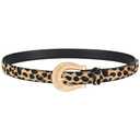 XZQTIVE Crocodile Belts for Women Synthetic Leather with Gold Buckle Ladies Waist Belts for Jeans Pant Dress Casual Wear (Brown)