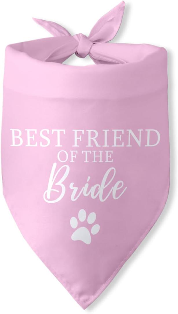 Wedding Dog Bandana Best Friend of Bride Dog Bandana Engagement Wedding Announcement Dog Bandanas Puppy Bandana Triangle Bibs Scarf Accessories for Small Medium Dogs Pets (Best Friend of Bride)