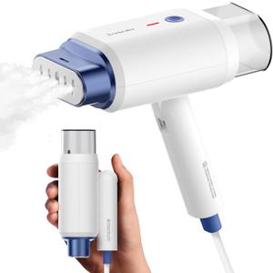 Newbealer Steamer for Clothes, 1200W Travel Steamer with Horizontal & Vertical Steaming, 2 Steam Levels, Dry Ironing, Foldable, 1.5lbs Lightly, 180ml Handheld Fabric Wrinkle Remover (120V Only) (Blue)