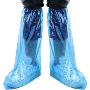 Disposable Shoe Covers Blue Rain Shoes and Boots Cover Plastic Long Shoe Cover Clear Waterproof Anti-Slip Overshoe for Women Men Water Boots Cover Rainy Day Use Cover (20 Pack(10 Pairs))