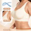 Soft Intention Jelly Wireless Bra Seamless Push Up Full Coverage Supportive Everyday Sport T-Shirt Bra Regular & Plus Size (Beige) 6XL