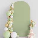 Wokceer 7.2FT Wedding Arch Cover Spandex Fitted Wedding Arch Stand Covers Round Top Sage Green Chiara Arch Cover for Birthday Party Ceremony Banquet Decoration