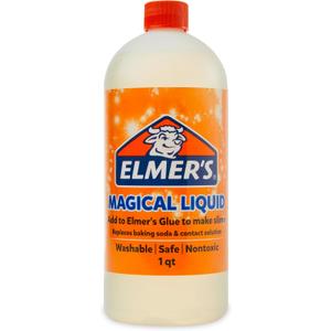 Elmer's Magical Liquid, Slime Activator Solution, Updated Formula for Double Slime Output, Safe and Washable, 1 Quart (Clear)