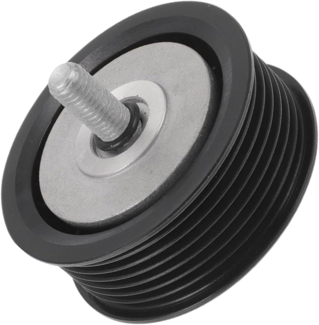 Drive Belt Idler Pulley for Audi A8 2001-2018 Serpentine Tensioner Pulley Idler with Bolt No.07D145276A/07D145276C Steel Black 1 Pcs