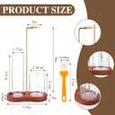 2 in 1 Incense Holder for Sticks with Glass Ash Catcher, Upside Down Anti-Ash Incense Stick Burner, Modern Vertical Incense Holder for Yoga, Spa, Meditation and Home Decor Reddish Brown