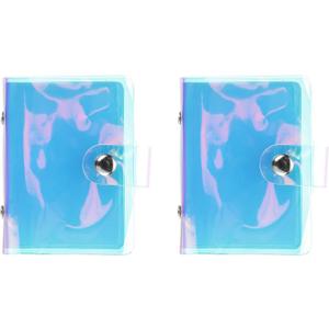 uxcell 2 Pcs Mini Photo Album, 36 Pockets 3x4 Portable Kpop Photocard Holder Credit Card Holder for Mini Camera Snap Instant Cameras Travel Photos Credit Cards, Laser Color