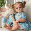 BABESIDE Lifelike Reborn Baby Dolls - 18 Inch Realistic-Newborn Baby Dolls Vinyl Full Body Blond Girl Handmade Real Life Baby Dolls with Clothes for Kids Age 3+