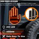 LED Hand Gesture Light for Car, 3 In1 Car Sign Finger Light with Remote Control, Funny Back Window Sign Light Accessories for Cars Trucks, Car Gadgets & Road Rage Signs, No Battery