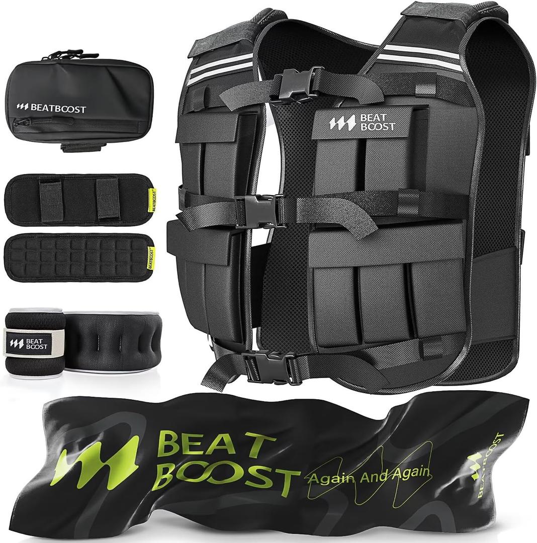 Weighted Vest for Men Women 44lb Adjustable Weights with Ironsand for Walking Strength Training Running Workout