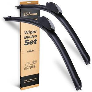 OEM Quality Windshield Wiper Blades, 26 and 18 DSV Standard Car Wiper Blades With Universal U/J Hook Only, Automotive Replacement Wiper Blades for my Car, Water Repellency Wiper Blade, Pack of 2