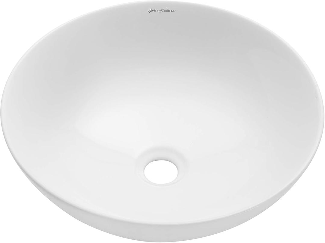 Classe 16" Ceramic Sink in Shiny White, 15x15x5 inches