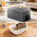 3-in-1 Cat Litter Box Enclosure with Odor Control, Multi-Functional Hidden Litter Box Furniture Bench, Dog Proof, Space-Saving Ottoman Cabinet with Flip-Up Lid, Extra Large, Dark Grey