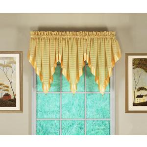 Today's Curtain, Silhouette Stripe Sheer Ascot, Gold, 40" W x 25" L