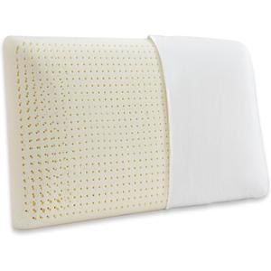 Talalay Latex Pillow, Medium Soft Latex Foam Pillow for Sleeping, Standard Size Bed Pillow for Back with Removable Cotton Inner Cover, Side and Stomach Sleepers, Helps Relieve Shoulder and Neck Pain (Standard (Mid Loft))