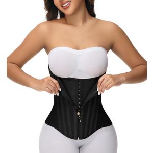 SHAPSHE Waist Trainer for Women Tummy Control Waist Cincher Corset Sport Workout Body Shaper Postpartum Belly Band Gym (Black, S)