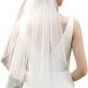 27 Inch Bachelorette Veils with Bow, Bridal Veil - Elegant Tulle Comb Hold, White Bride Veil, Bridal Bridesmaid Gift for Women and Girls