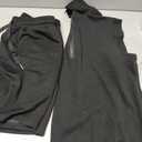 Casly Lamiit Women's 2 Piece Skirt Sets Athletic Skorts Tracksuit Half Zip Long Sleeve Workout Outfits Lounge Matching Set  (Medium, Black)