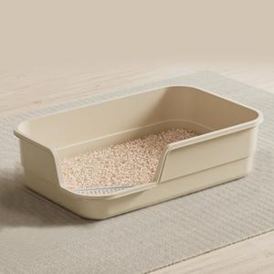 LoopTime Extra Large Cat Litter Box with High Sides,Cats Boxes for Indoor Cats,Cat Litter Pan for Kitty,Litter Box with Low Entry,Easy to Clean,Anti-Splashing,23.6" x15.7" x5.9" (White)