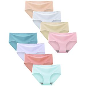 Finihen Girls Underwear Seamless Teen Girls No Show Big Girls Panties Fashion Style Size13-14Years. 8 Pack