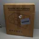 Clear Acrylic Dog Playpen Indoor, Puppy Cat Small Pet Play Pen, Pet Cat Playpen for Rabbits, Dog Fence Crate Kennel Whelping Cage (24", White, 10 Panels)