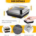 100 Pack Charcuterie Boxes with Clear Lids Valentine Gift 5 Inch Cookie Boxes Disposable Cake Case Paper Square Cookie Containers Dessert for Sandwich Slice Cake Hot Cocoa Bombs Strawberries(Black)