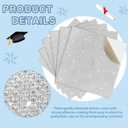 Gersoniel 12 sheets Rhinestone Grad Cap Topper with Construction Paper for Graduation Hat Bling Decoration 10 x 10 '' Card Stock Grad Cap for Photo DIY Graduation Hat Topper Cover Party Decor(Sliver)