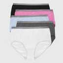 Just My Size by Hanes Women's 5pk Cotton Stretch Underwear - Black/Pink/Gray 10