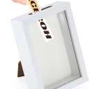 Upgraded 4"x6" Shadow Box Display Frame with Top Slot,MDF and Acrylic Panel, Case for DIY 3D Travel Memorabilia Crafts Tickets Pictures Dry Flowers Awards Medals Shells Piggy Bank, White
