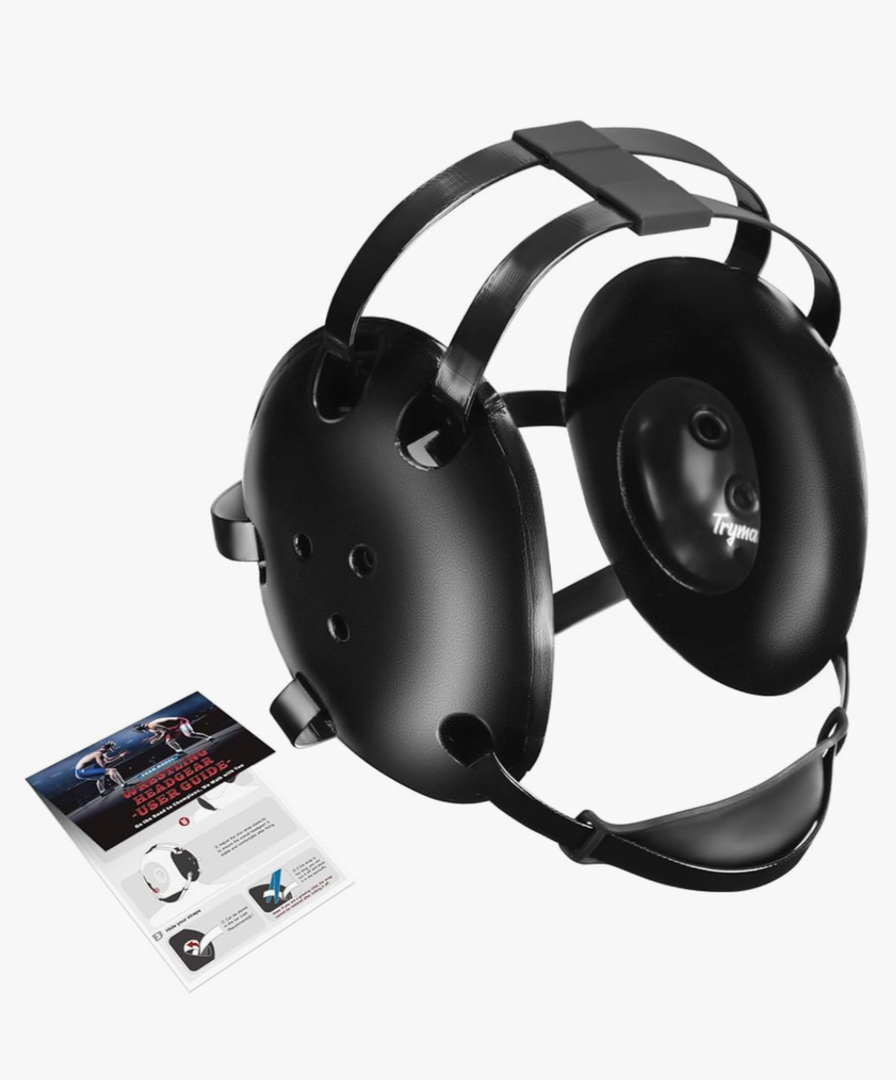 Wrestling Headgear, Youth Wrestling Head Gear with Chin Cup, Sorf Ear Guard for MMA, Jiu-Jitsu (for Users Age 10+)