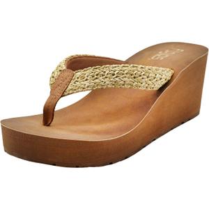 FLOJOS Women's LYRA Wedge Sandal, Natural, 7