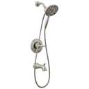 Delta Arvo 14 Series Brushed Nickel Bathtub Shower Faucet Set with In2ition 2-in-1 Dual Shower Head with Handheld Spray Combo, Valve Trim Kit, Spotshield Stainless 144840-SP-I (Valve Included)