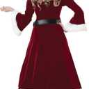 Cuteshower Women's Deluxe Costume Mrs. Claus Clothing Cosplay Suit for Christmas (Medium, Red)