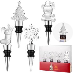 Set of 4 Christmas Wine Stuffed Christmas Decoration, Christmas Party Decoration Gift, Bridal Shower or Baby Shower Party Gift Gift for Guests Christmas Decoration SouvenirAlloy