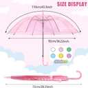 Clear Umbrella Bulk Colorful Transparent Rain Umbrellas Windproof Waterproof with J Hook Handle for Wedding Party Photography Outdoor Travel Gift