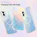 ZIYE Iridescent Case Designed for iPhone 16 Cute Fluorescent Laser Design Soft TPU Bumper Hard PC Scratch-Resistant Shockproof Protective Phone Cover for Women Girls Men Rainbow#1