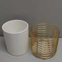 Utensil Holder for Kitchen Counter Large Cooking Utensil Holder,Gold Ring Metal Frame and White Ceramics