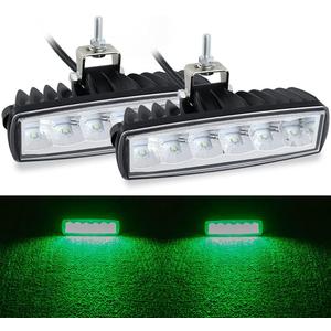 STDYSUN LED Green Hunting Fishing Lights 2Pcs 30W 6Inch Waterproof Driving Fog Lights Work Auxiliary Lights Driving Lights Bar Fit For Fish Pig Deer Hog Predator Truck Trator UTV ATV Golf Boat