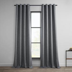 Faux Linen Grommet Room Darkening Curtain (1 Panel)
 40x80 Inch