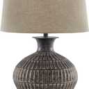 Signature Design by Ashley Magan 28" Textured Bronze Metal Table Lamp, Antique Brown Finish