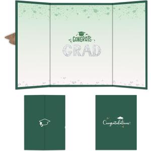 DYIRBIIY 18"X12" Graduation Signature Board, Class of 2025 Grad Guest Book Alternative for College & High School Students, Congrats Graduate Gift, Party Supplies & Decorations(Green) - A03