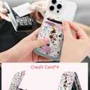 Jusy Phone Card Holder,Magnetic Phone Wallet Stand Adjustable Leather, Cute Pattern Wallet for Women Girls - Retro Flower