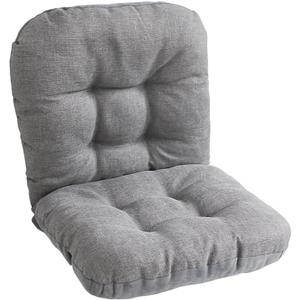 Thick Kitchen Chair Pads Non Slip with High Back, Linen Chair Cushions for Dining Chairs with Ties, Comfy Garden Chair Pads Seat Cushion, One-Piece Office Chair Cushion for Indoor,C