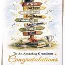 3 x Graduation Card for Grandson, Congrats Grad Grandson Gifts Card for High School, College, University, 2026 Graduation Party