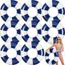 Gemscream 8 Pcs Large Inflatable Pool Floats for Adult 33.46 Inch Striped Swim Ring Toys Bulk Round Inflatable Swimming Pool Floating Tubes for Adults Teens Beach Summer Party, 35.43 Inch