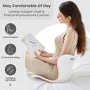 Ergonomic Lumbar Support Cushion, Silver,44.5mm x 410mm x 340mm, Standard Size, for Shoulder and Back Posture, 110-265 lbs Capacity